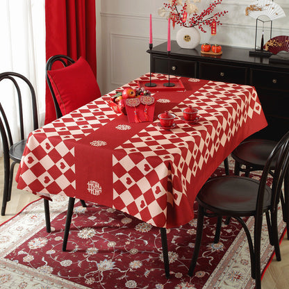 Gestreifte Tischdecke