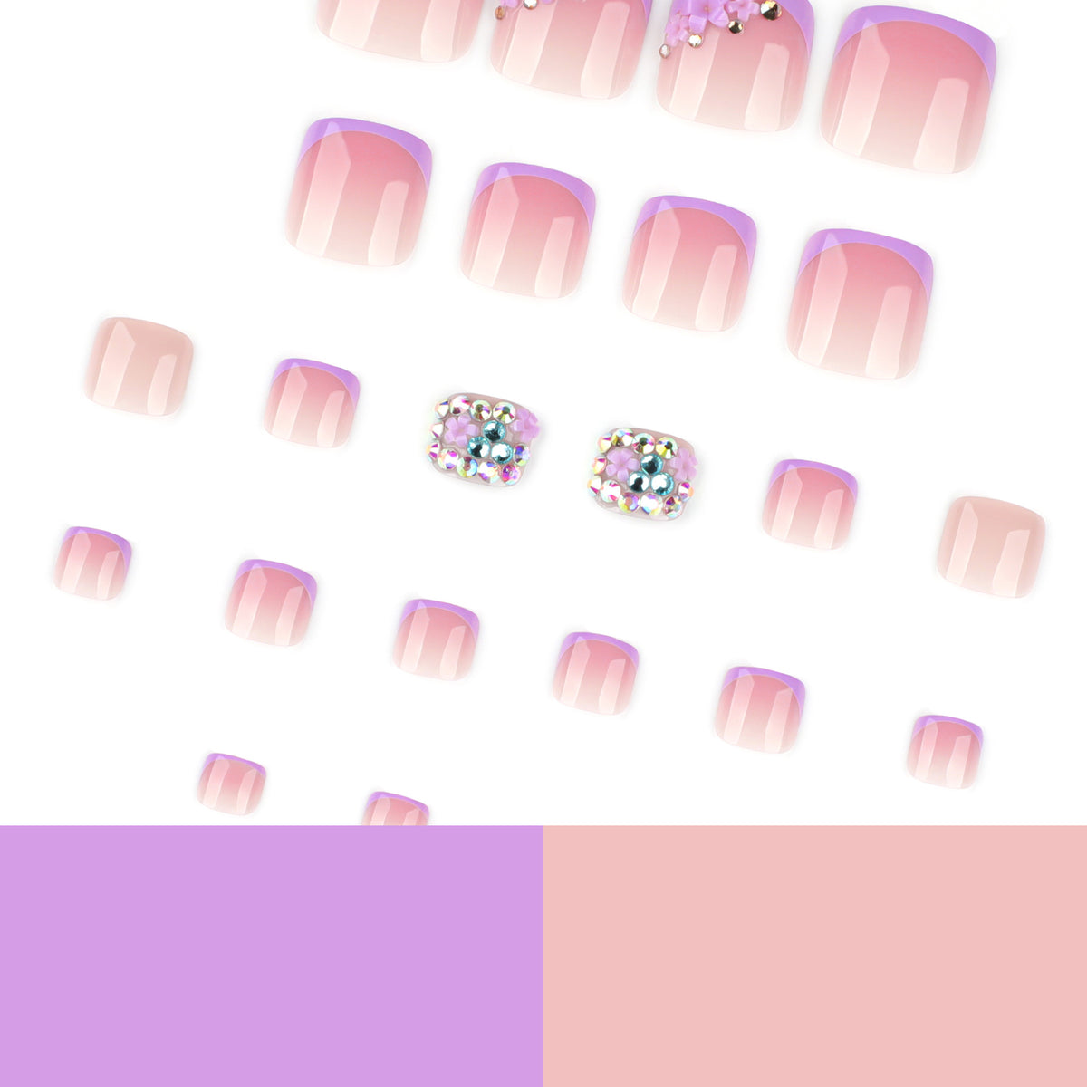 Kunstvolle Fußnagelgestaltung mit elegantem Glitzerakzent Brehn