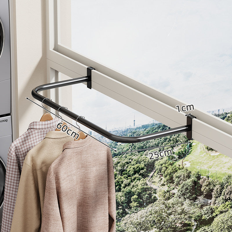 Fensterrahmen Klemmen Klappbarer Kleidertrockner mit gebogenem ausziehbarem Arm