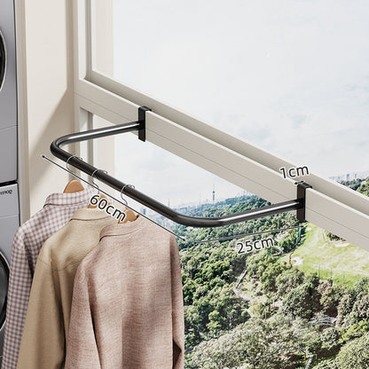 Fensterrahmen Klemmen Klappbarer Kleidertrockner mit gebogenem ausziehbarem Arm