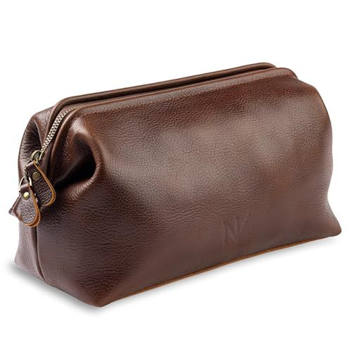 Edle Kosmetische Leder-Tasche Brehn
