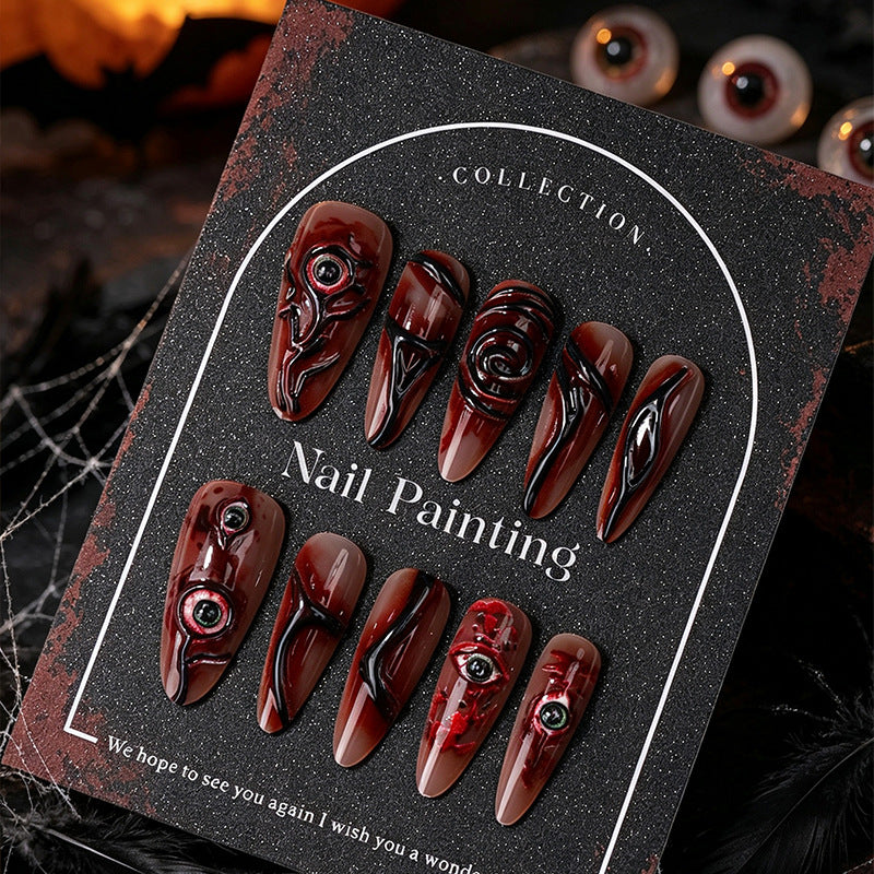 Halloween-Themen Press-On Nagelkunst Set Brehn