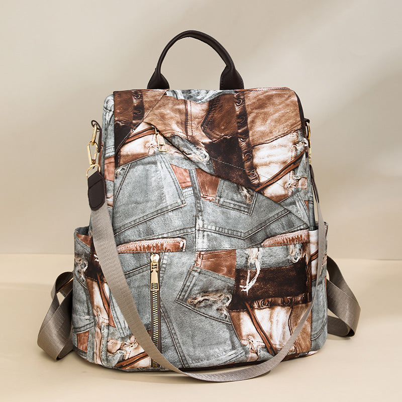 Künstlerischer Patchrk Stoff Rucksack Brehn