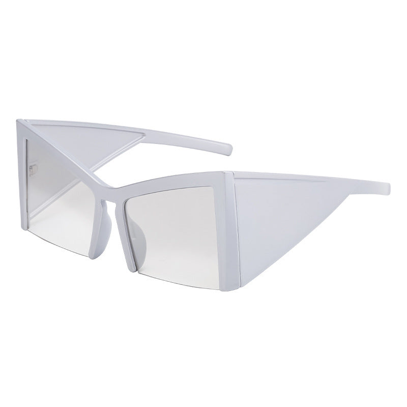 Damen futuristische Sonnenbrille mit markantem Winkelrahmen Brehn