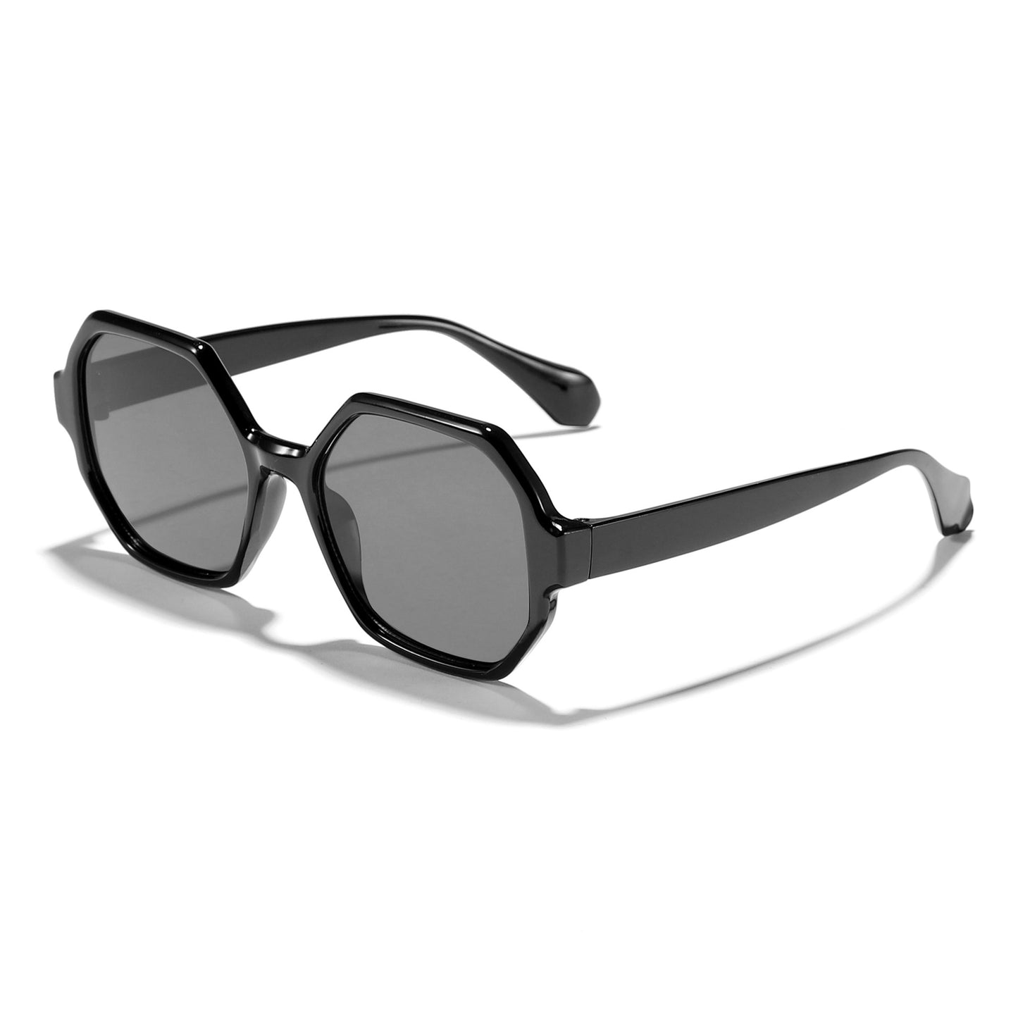 Damen modische Sonnenbrille mit hexagonalem Rahmen und UV-Schutz Brehn