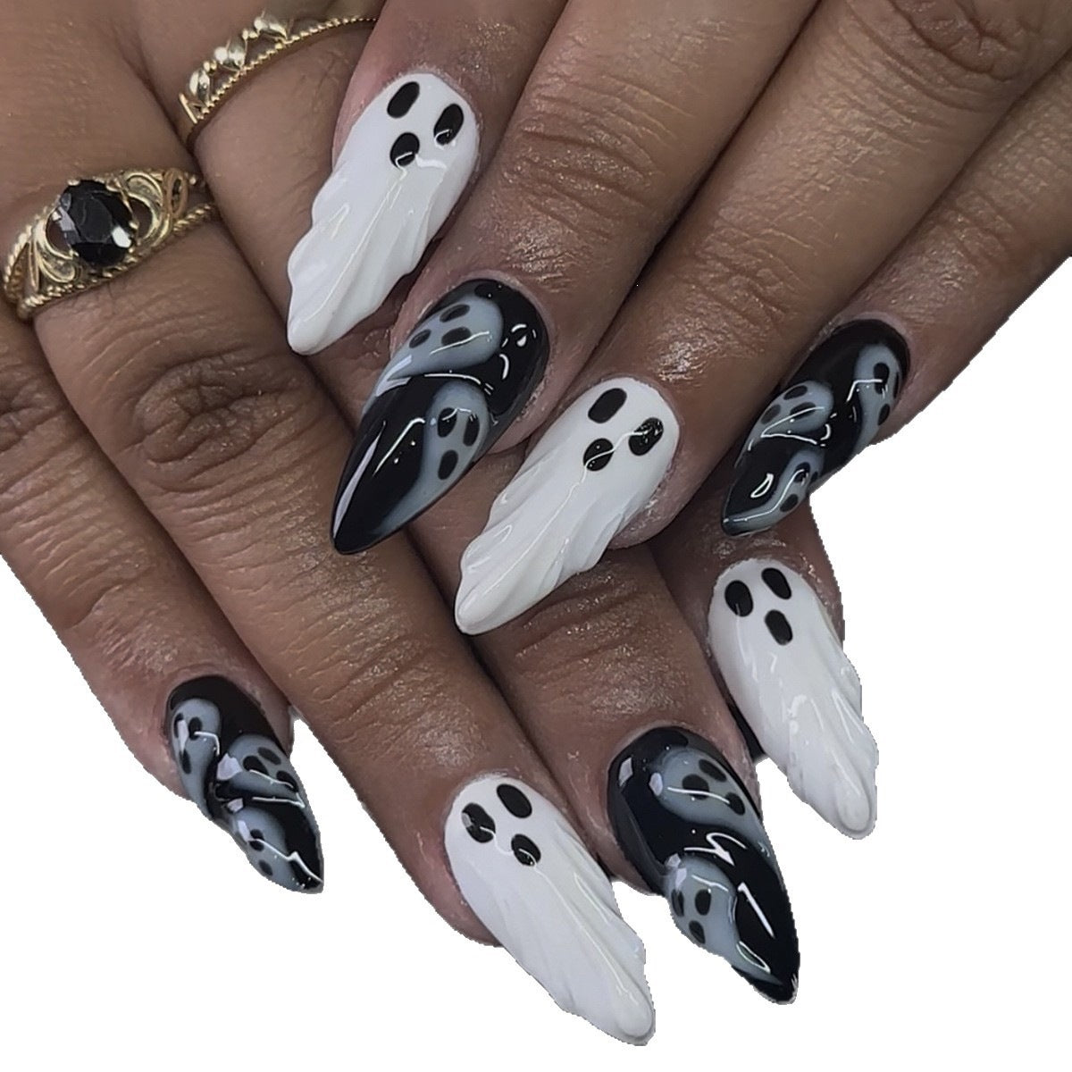 Kreatives Kunstnagelset mit Gespenstermotiven Brehn