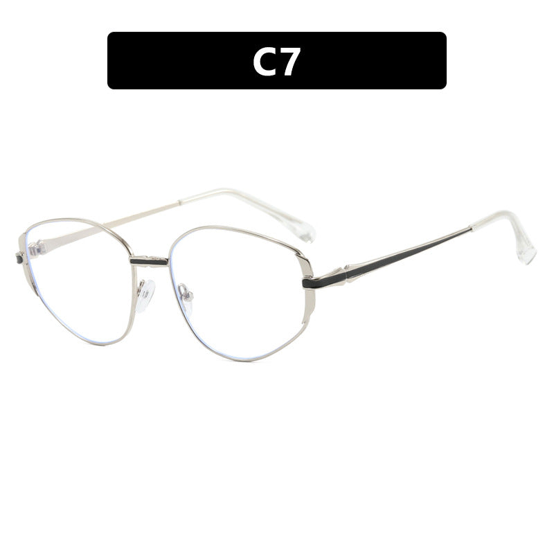 Damen moderne geometrische Sonnenbrille mit stilvollem Metallrahmen Brehn