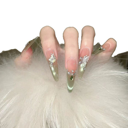 Elegante Blumen Stiletto Nagelverlängerungen