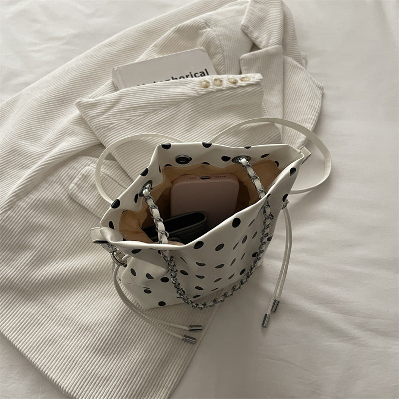 Punktmuster Kordelzug Eimer Tasche
