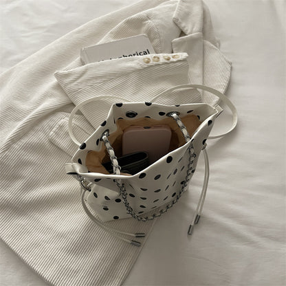 Punktmuster Kordelzug Eimer Tasche