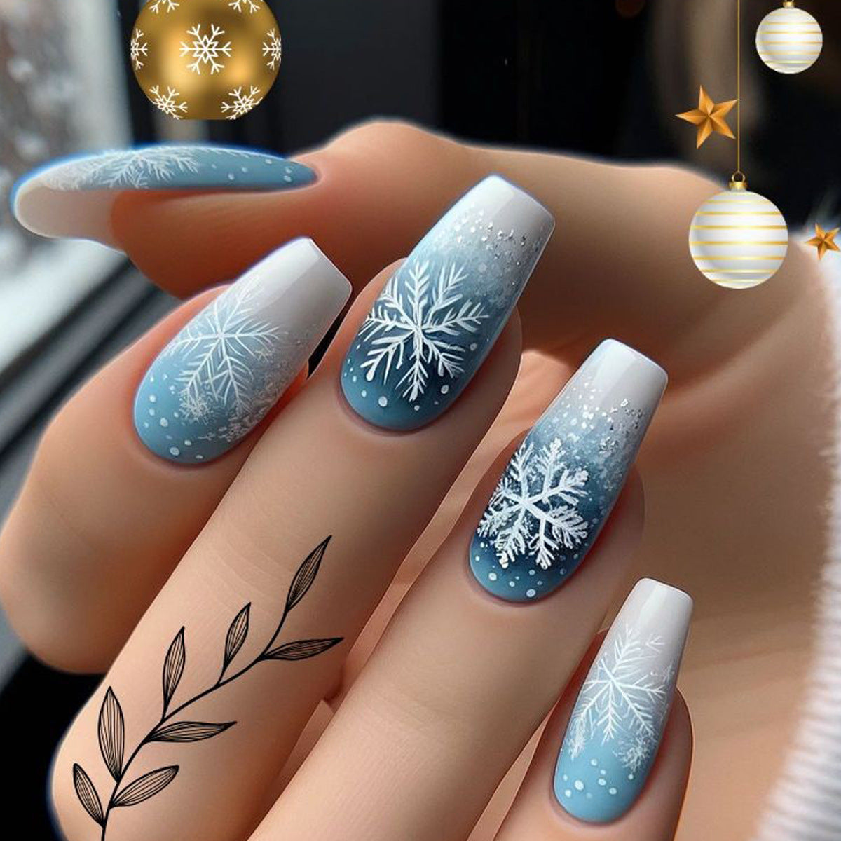 Kreative Kunstnägel mit Winterlichem Schneemotiv Brehn