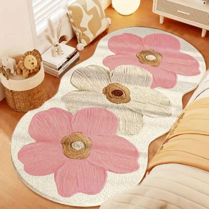 Blumen Design Plüsch Teppich