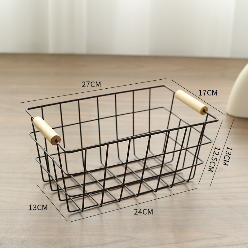 Unisex Drahtaufbewahrungskorb mit ergonomischen Holzgriffen Brehn