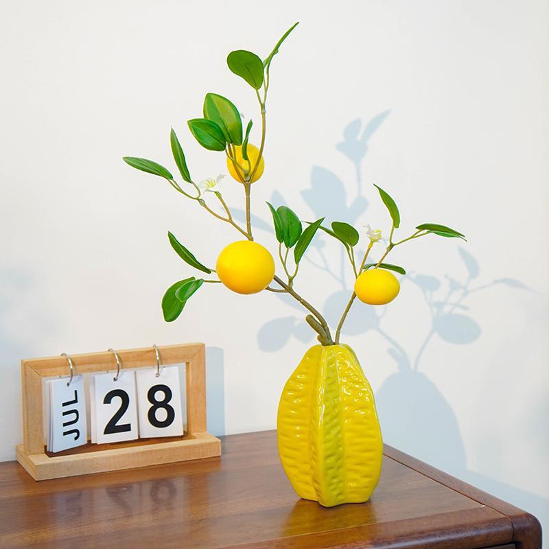 Heimdekoration Dekorativer Zitronen-Vase