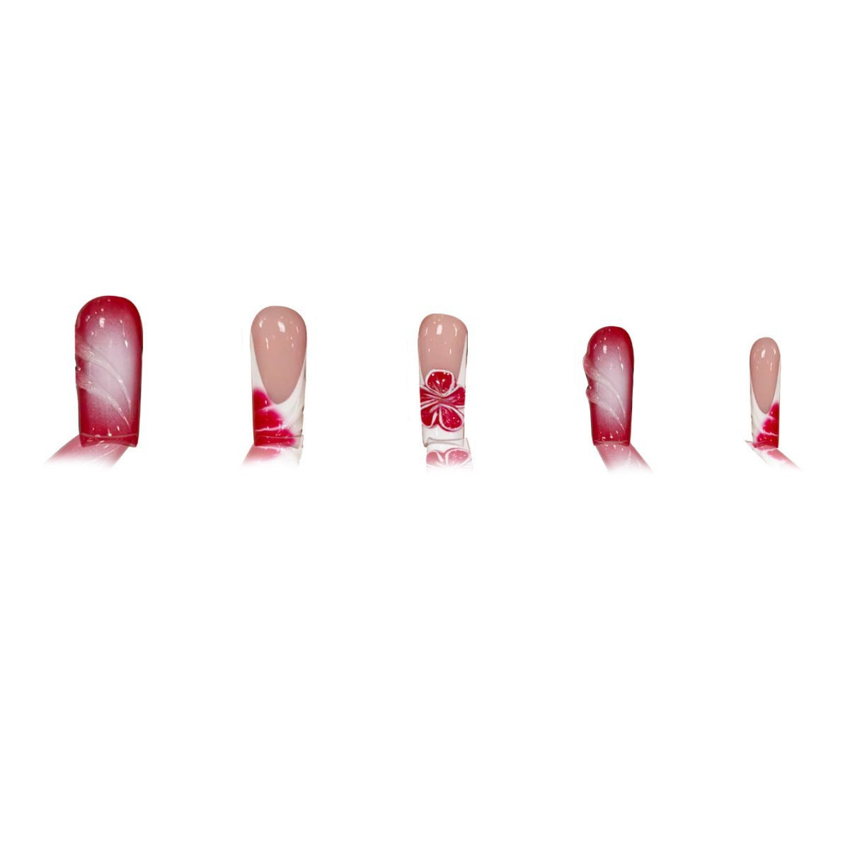 Florale und Künstlerische Druck-auf-Nagelkunst Brehn