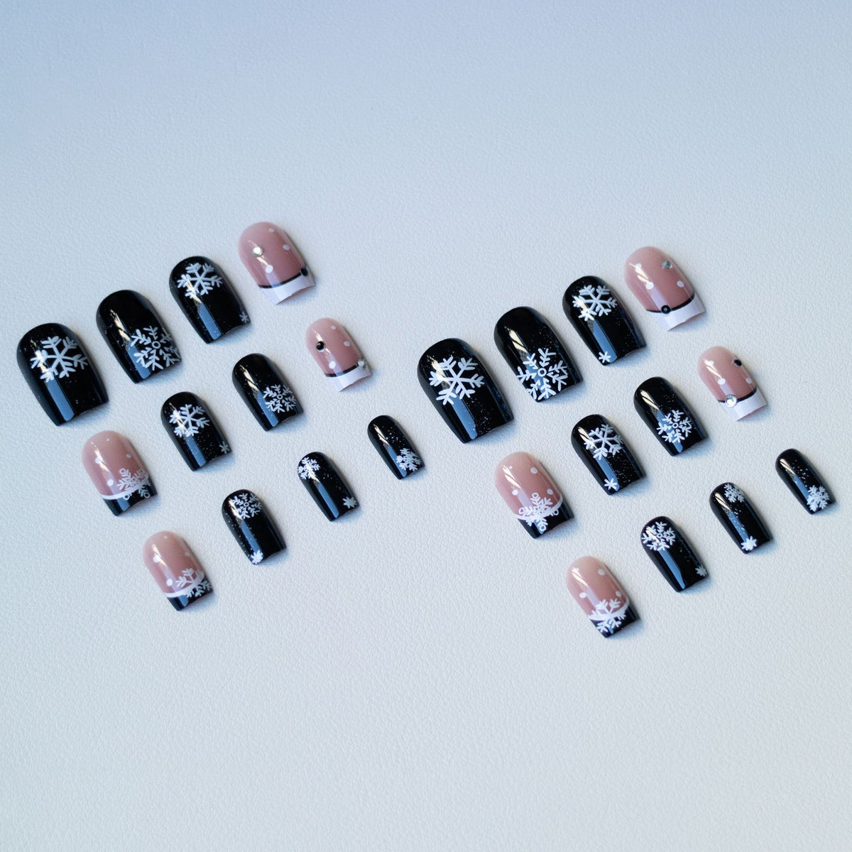 Schneeflocken-inspiriertes Acryl-Nagelkunst-Set