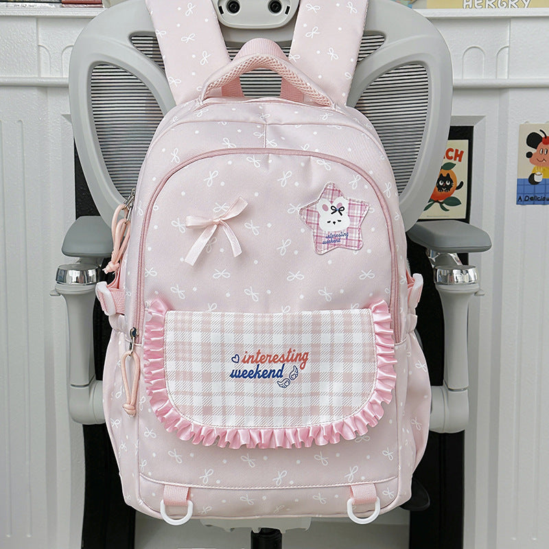 Kinderrucksack mit verspieltem Thema und mehreren Taschen