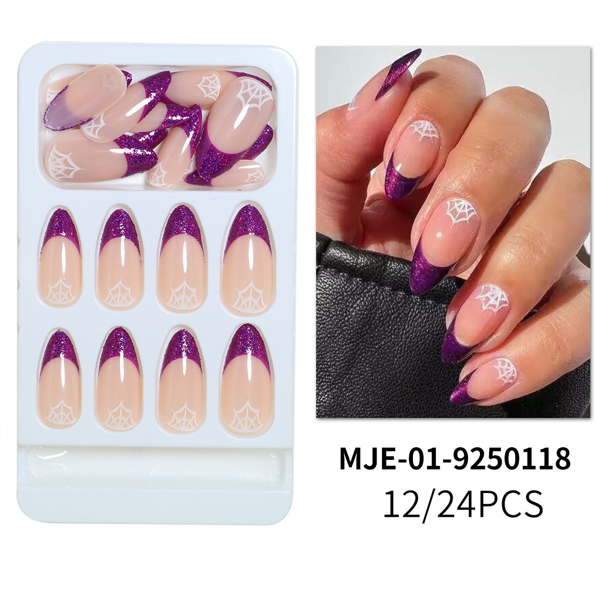 Künstlerisches Abstract Press-On Nagelset Brehn