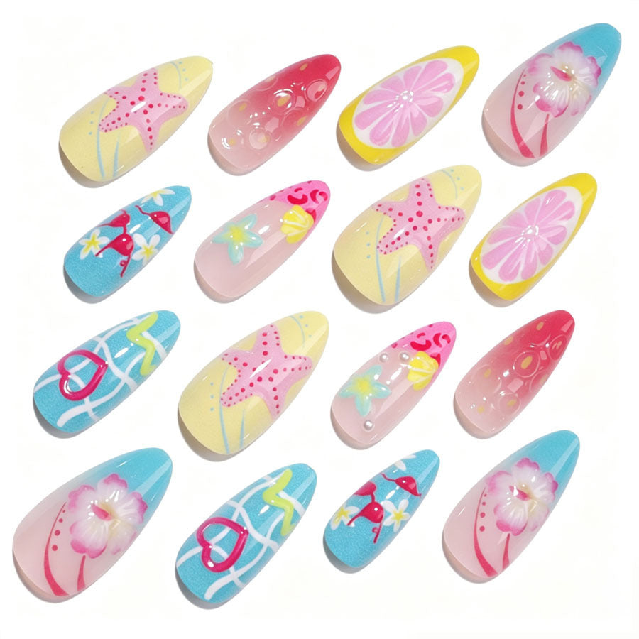Kreatives Kunstnagelset mit bunten Sommermotiven Brehn
