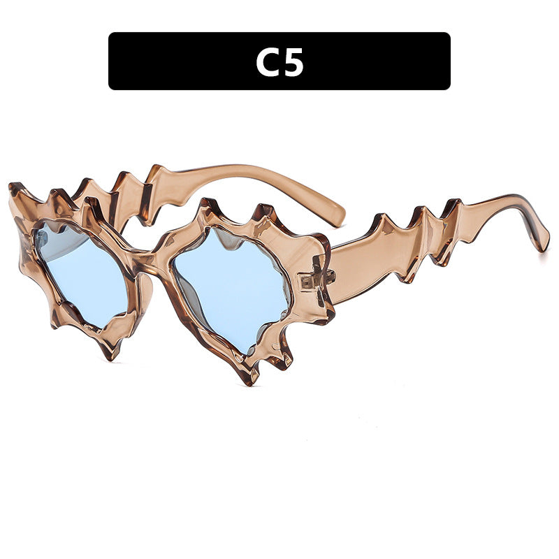 Damen außergewöhnliche Fashion-Sonnenbrille im kreativen Design Brehn