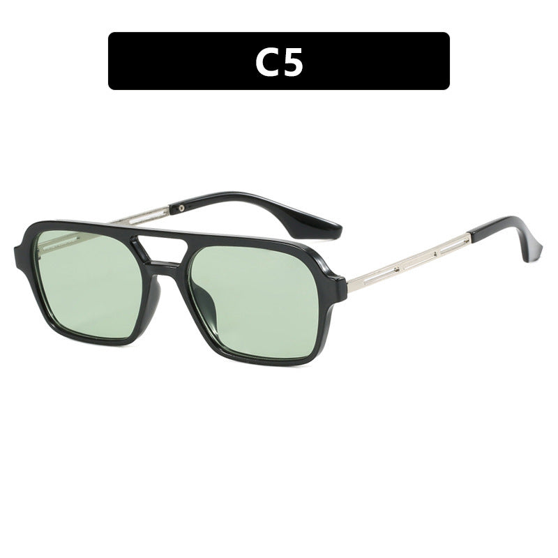 Damen auffällige quadratische Sonnenbrille mit transparentem Rahmen Brehn