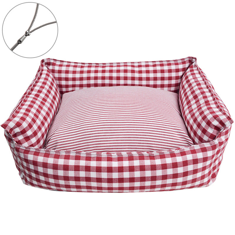 Stylisches Karomuster-Hundebett