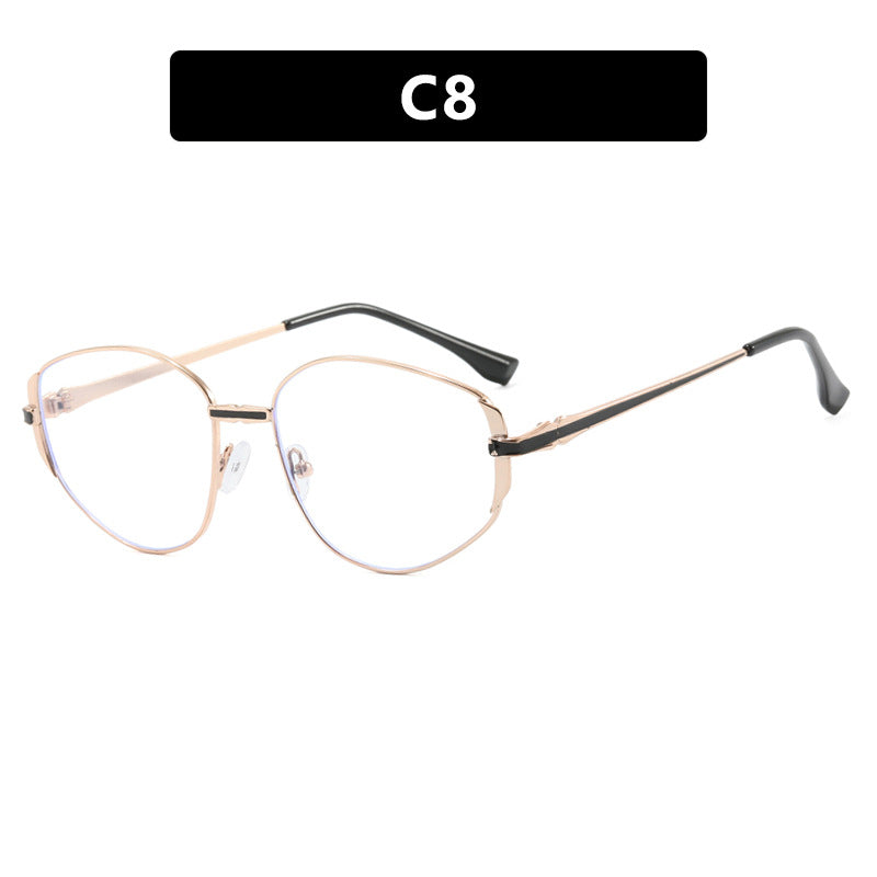 Damen moderne geometrische Sonnenbrille mit stilvollem Metallrahmen Brehn