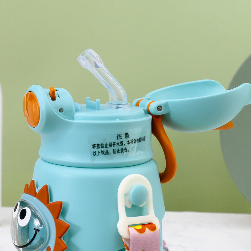 Damen Trinkflasche mit freundlichem Tiermotiv und Tragriemen Brehn