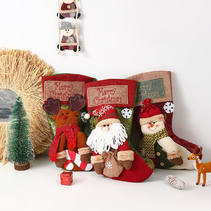 Festlicher Weihnachtsstrumpf mit liebevollen Santa-Motiven Brehn