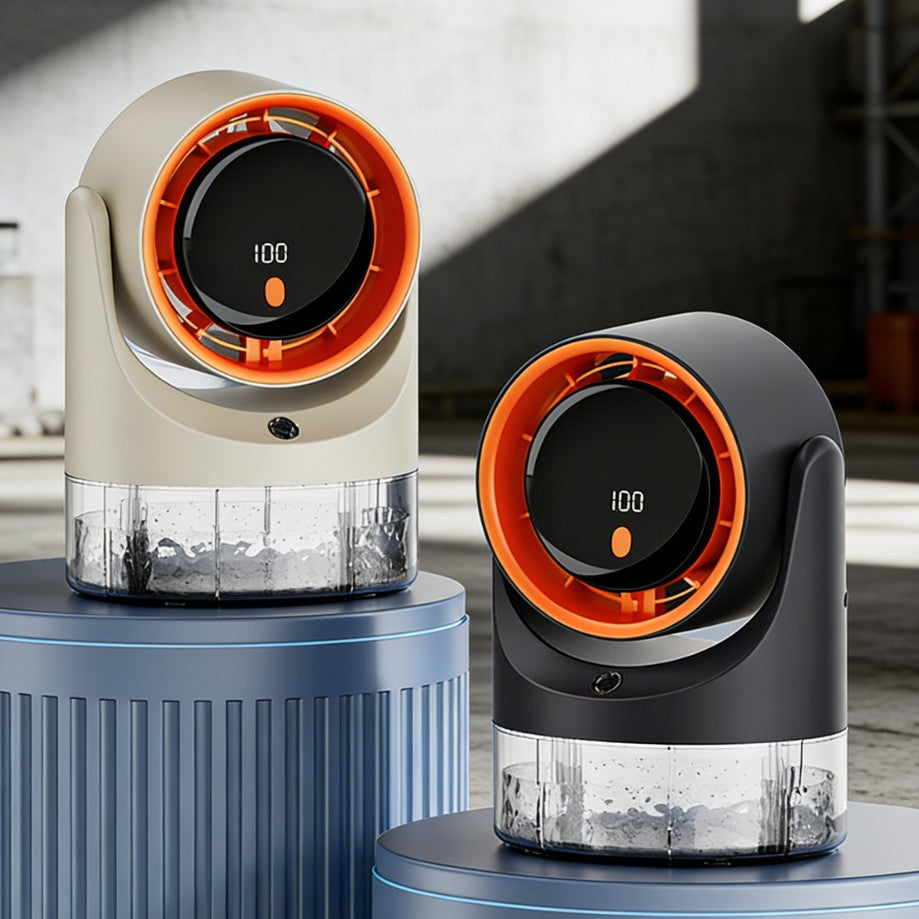 Unisex 3D Luftzirkulationsventilator mit großem Wassertank und leiser Magnetfolie Brehn