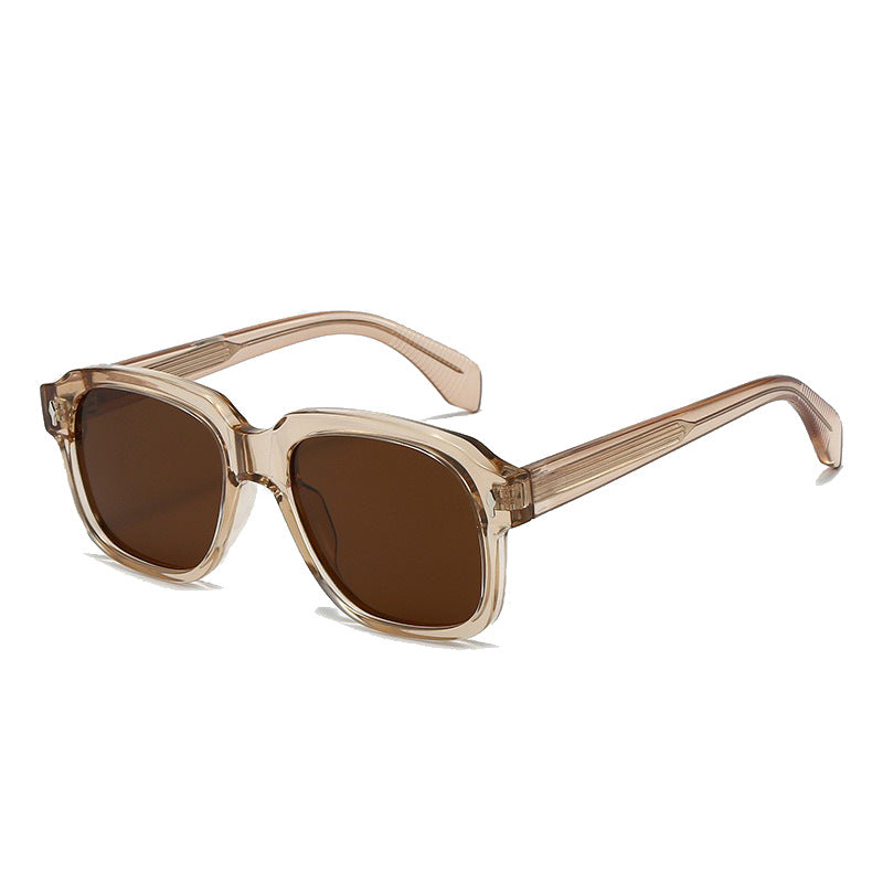 Damen Modische quadratische Sonnenbrille mit transparentem Rahmen und robusten Gläsern Brehn