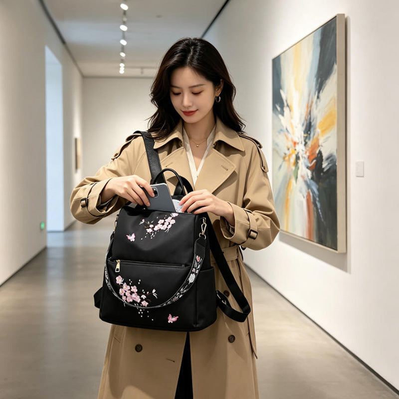 Damen bestickter Blumen Rucksack Brehn