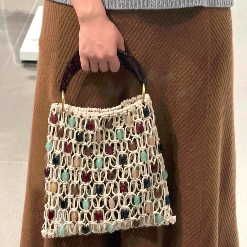 Exklusive Makramee Tasche mit Schmuckdetails Brehn