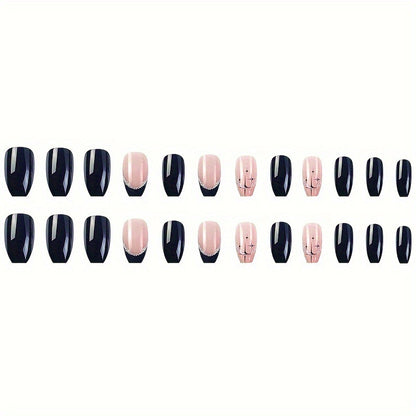 Elegantes, mit Strass verziertes Press-On-Nageldesign