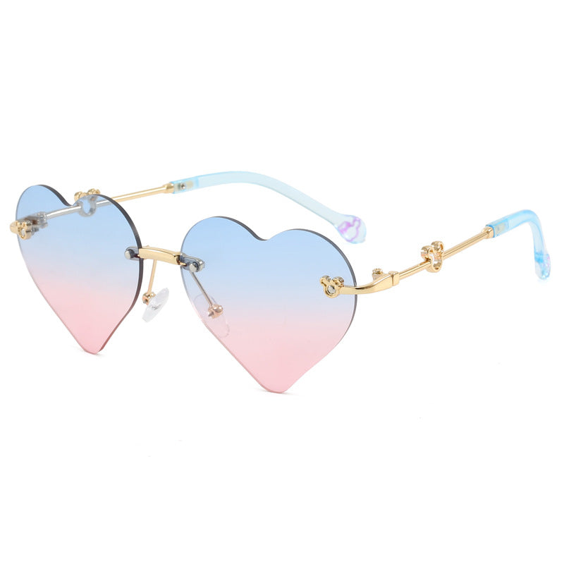 Damen Herzförmige Sonnenbrille mit verspiegelten Gläsern Brehn