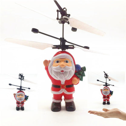 Fliegende Weihnachtsmann Dekofigur mit Rotor