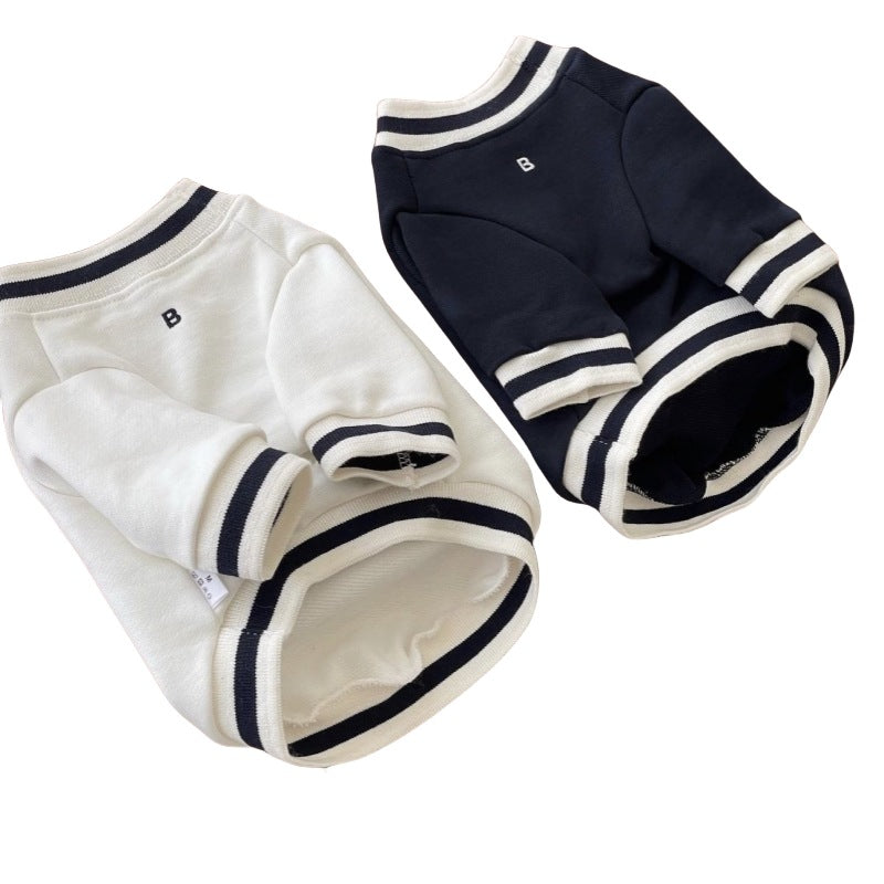 Pet Strick Polo Pullover mit geripptem Kragen und gestickter Brust