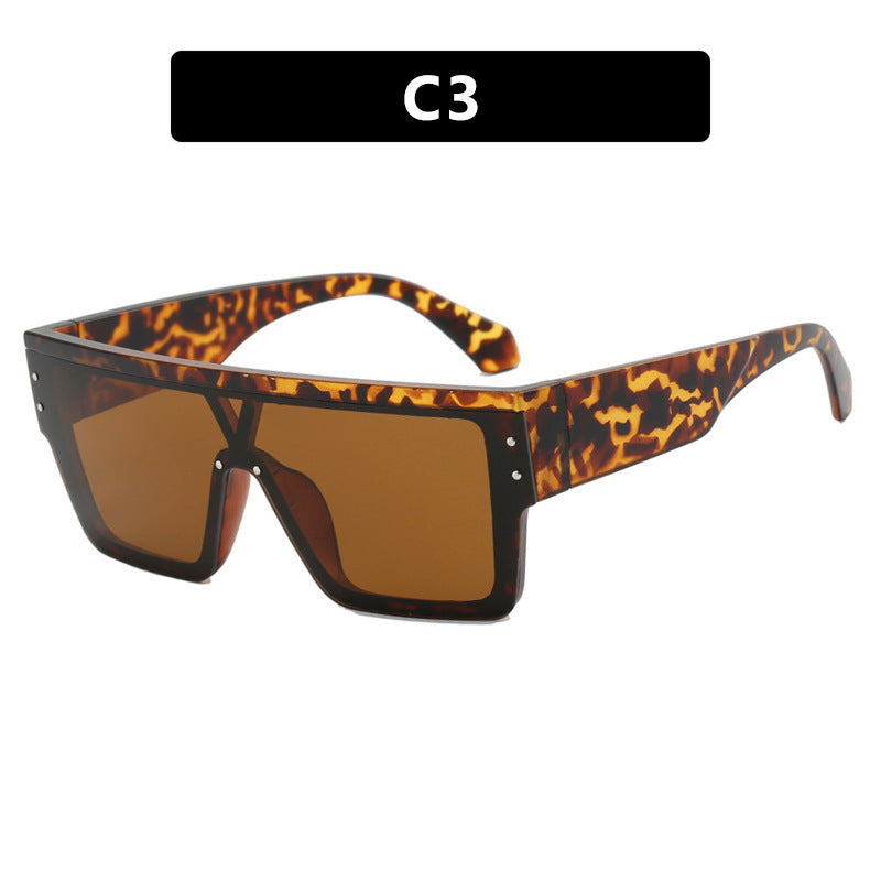 Damen futuristische Oversized-Sonnenbrille mit klaren Gläsern Brehn