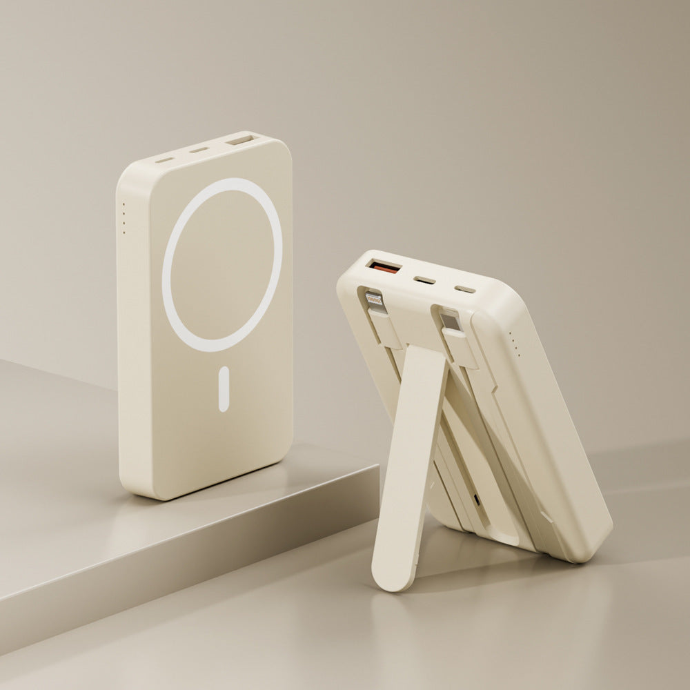 Powerbank mit integrierter Standfunktion und kabelloser Ladeoption Brehn