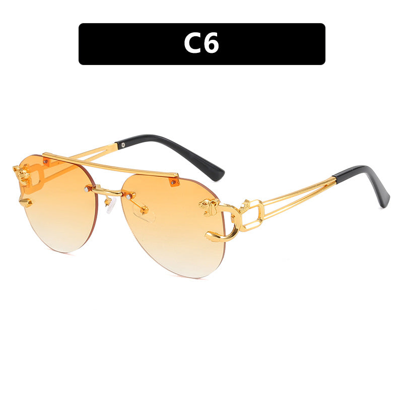 Damen ausgefallene runde Sonnenbrille mit dekorativen Details Brehn