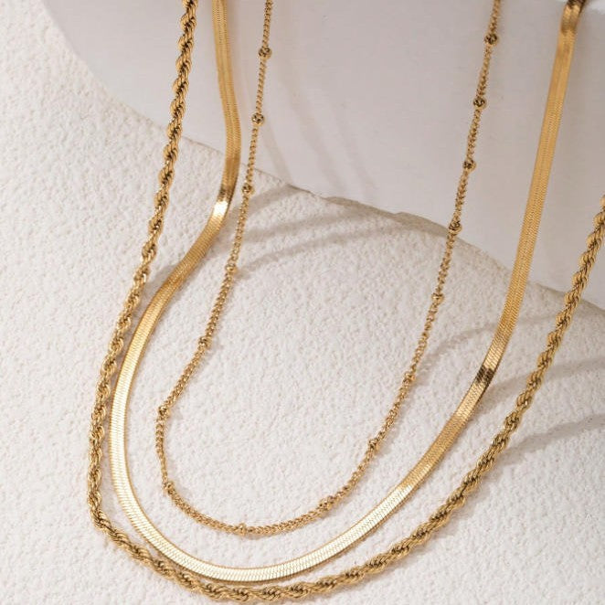 Schichtige Goldkette Halskette Brehn