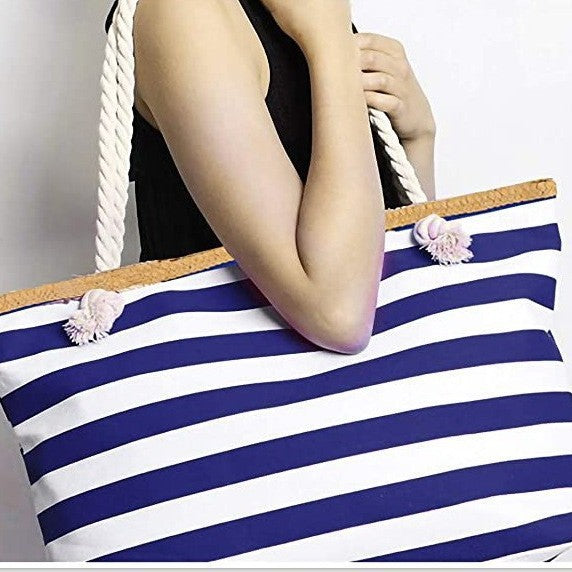 Strandtasche mit Maritimem Streifen Design Brehn