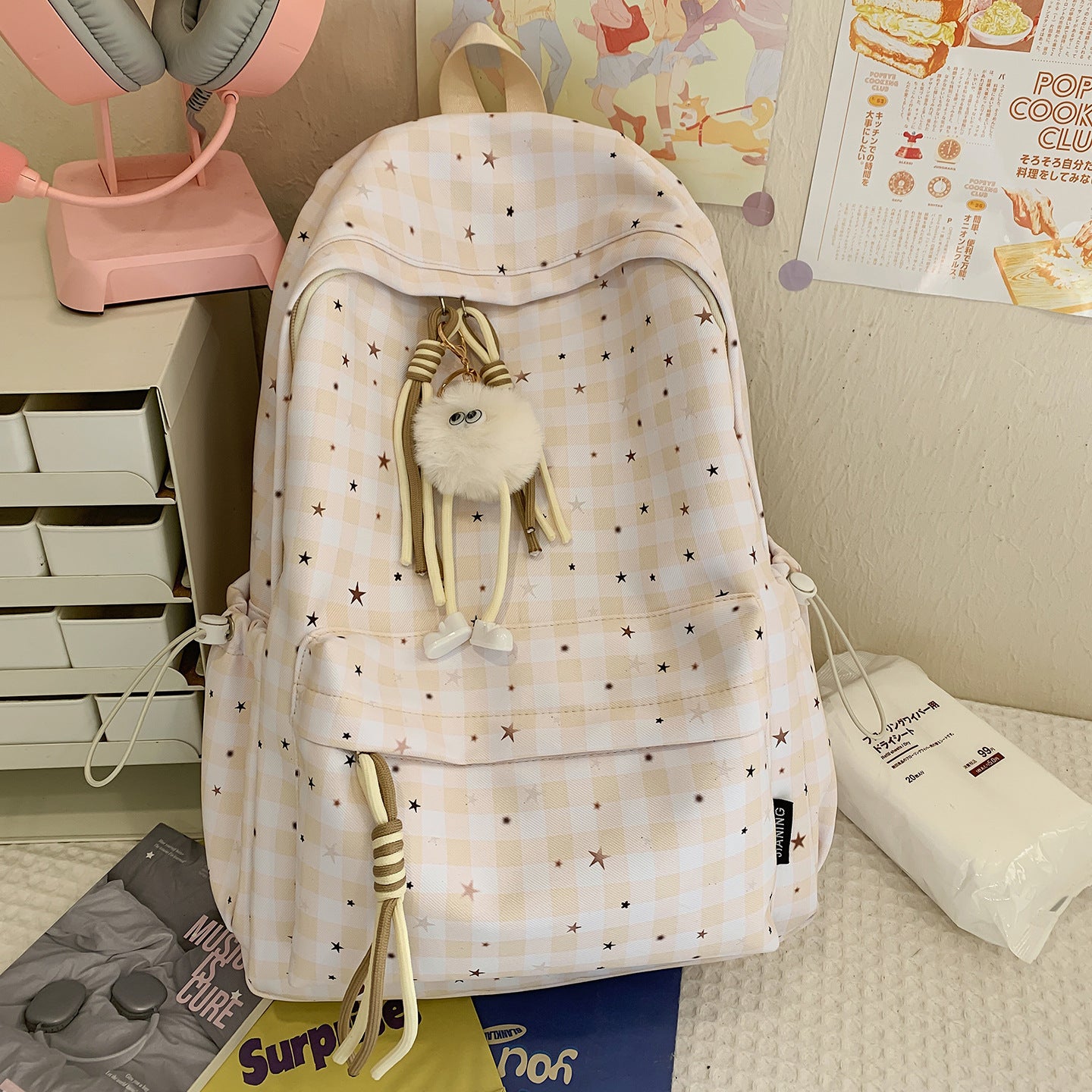 Vielseitiger kariert Muster Rucksack Brehn