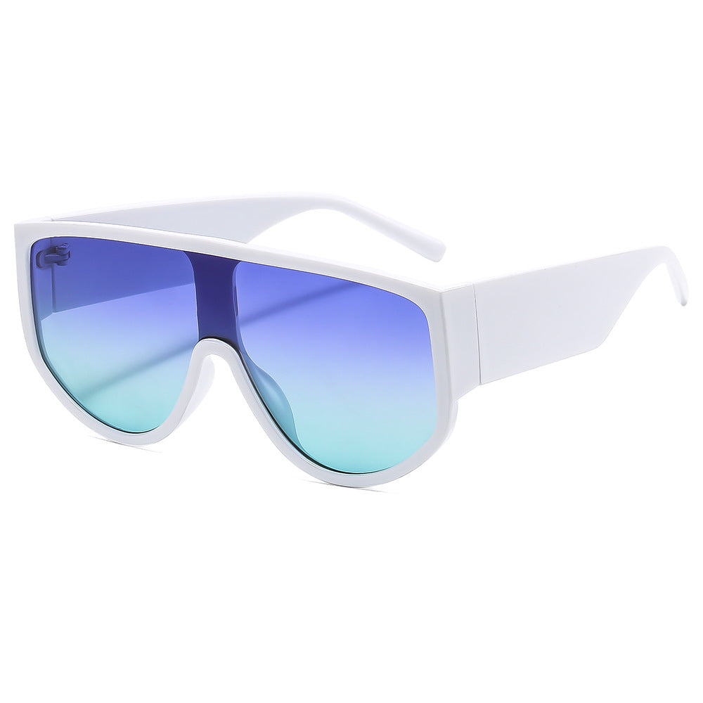 Damen Fashion-Sonnenbrille mit futuristischem, transparentem Rahmen und großem Schutz Brehn