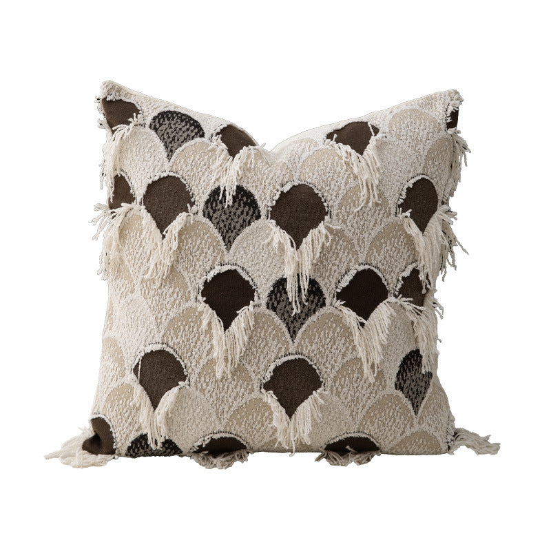 Gewebter Boho-Zierkissenbezug mit Fransen und geometrischem Chevron-Motiv Brehn