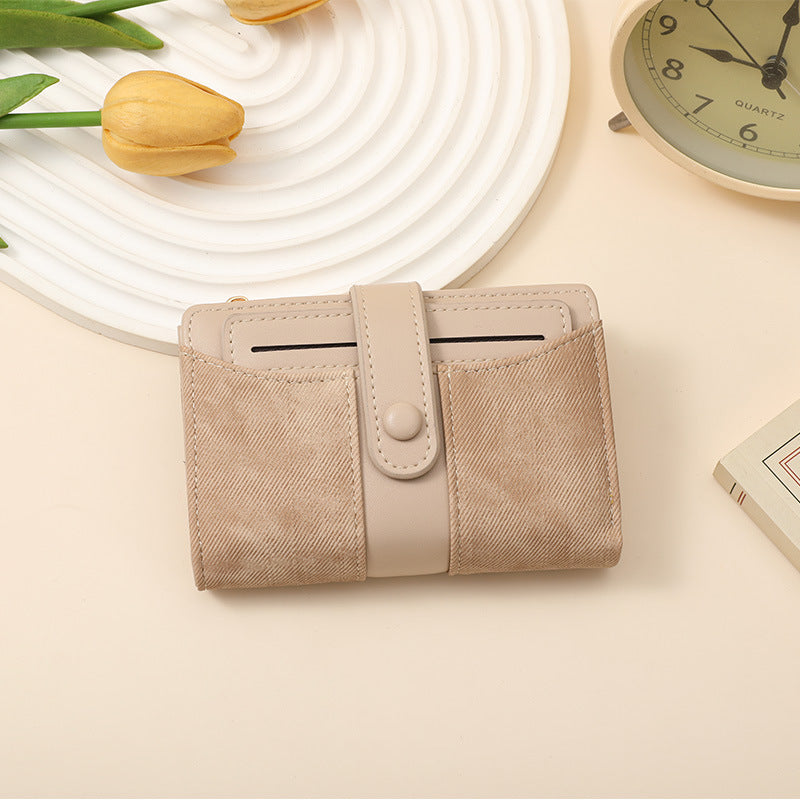 Texturiertes Multi-Topf-Snap-Verschluss-Wallet Brehn