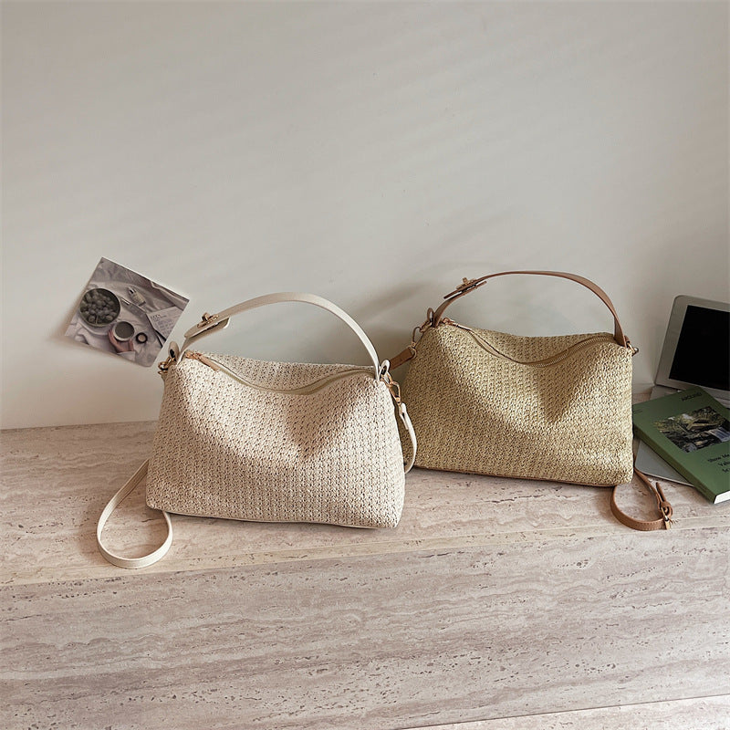 Elegante Strohtasche mit Abnehmbarem Schulterriemen Brehn