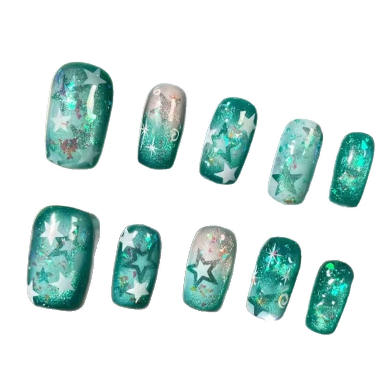 Glitter Star Press-On Nagelkunst Set Brehn
