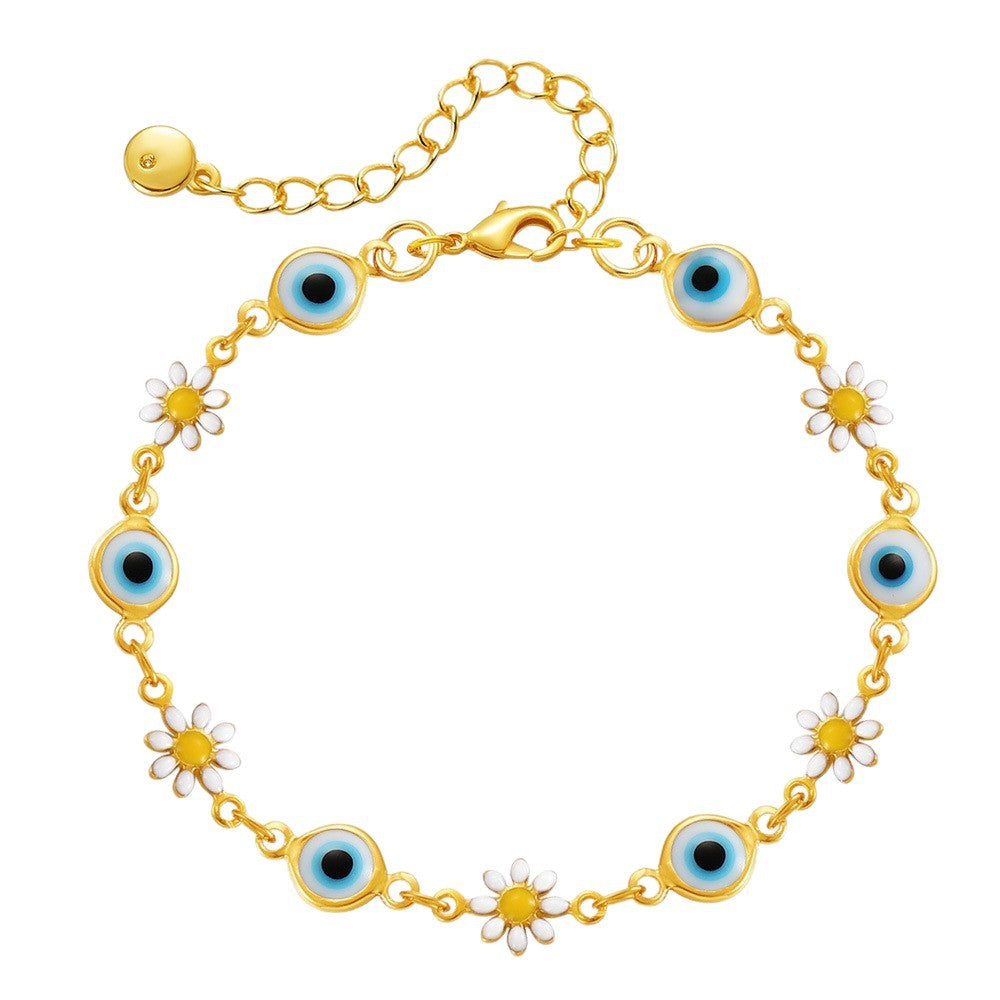 Floral Evil Eye Charm Fußkette Brehn