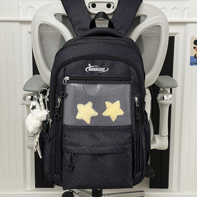Stern-verzierte Mehrfach-Taschen-Schul-Rucksack